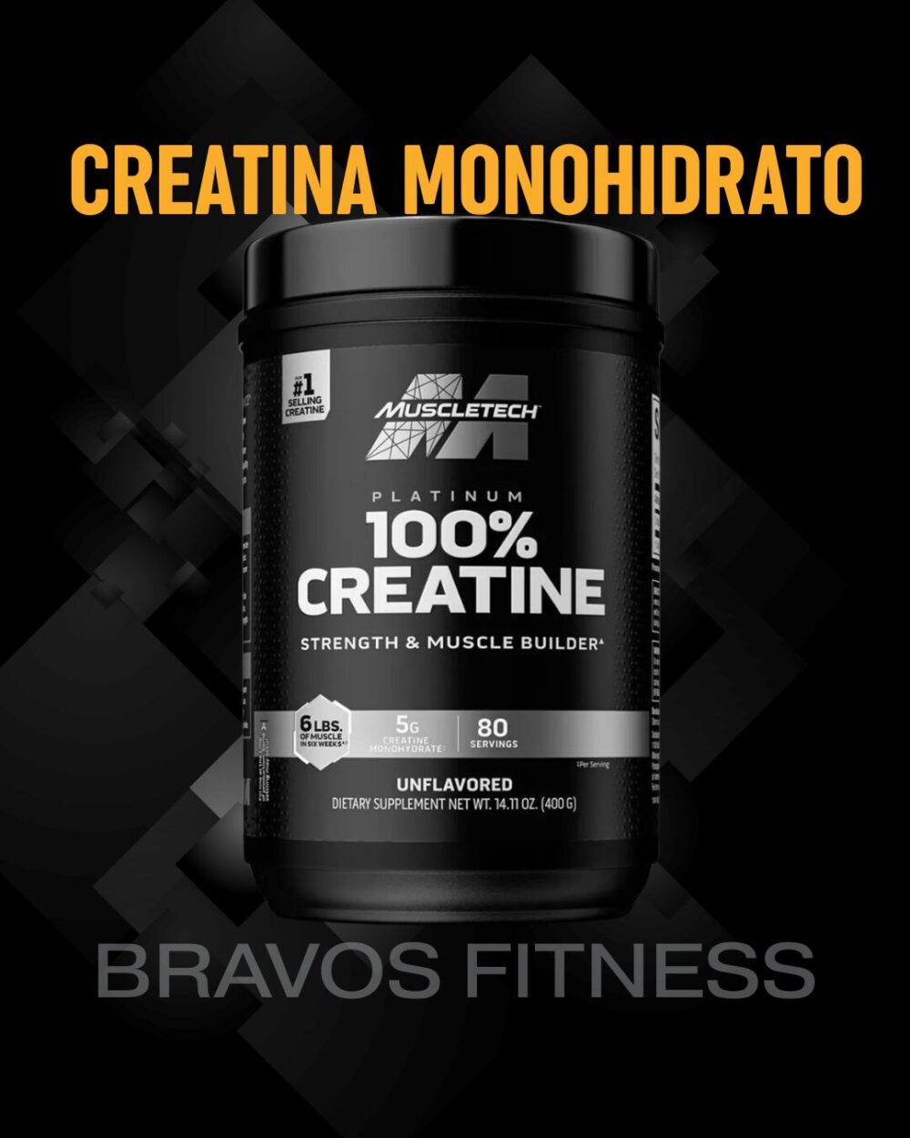 PLATINUM 100%  CREATINA  400 GR MUSCLETECH