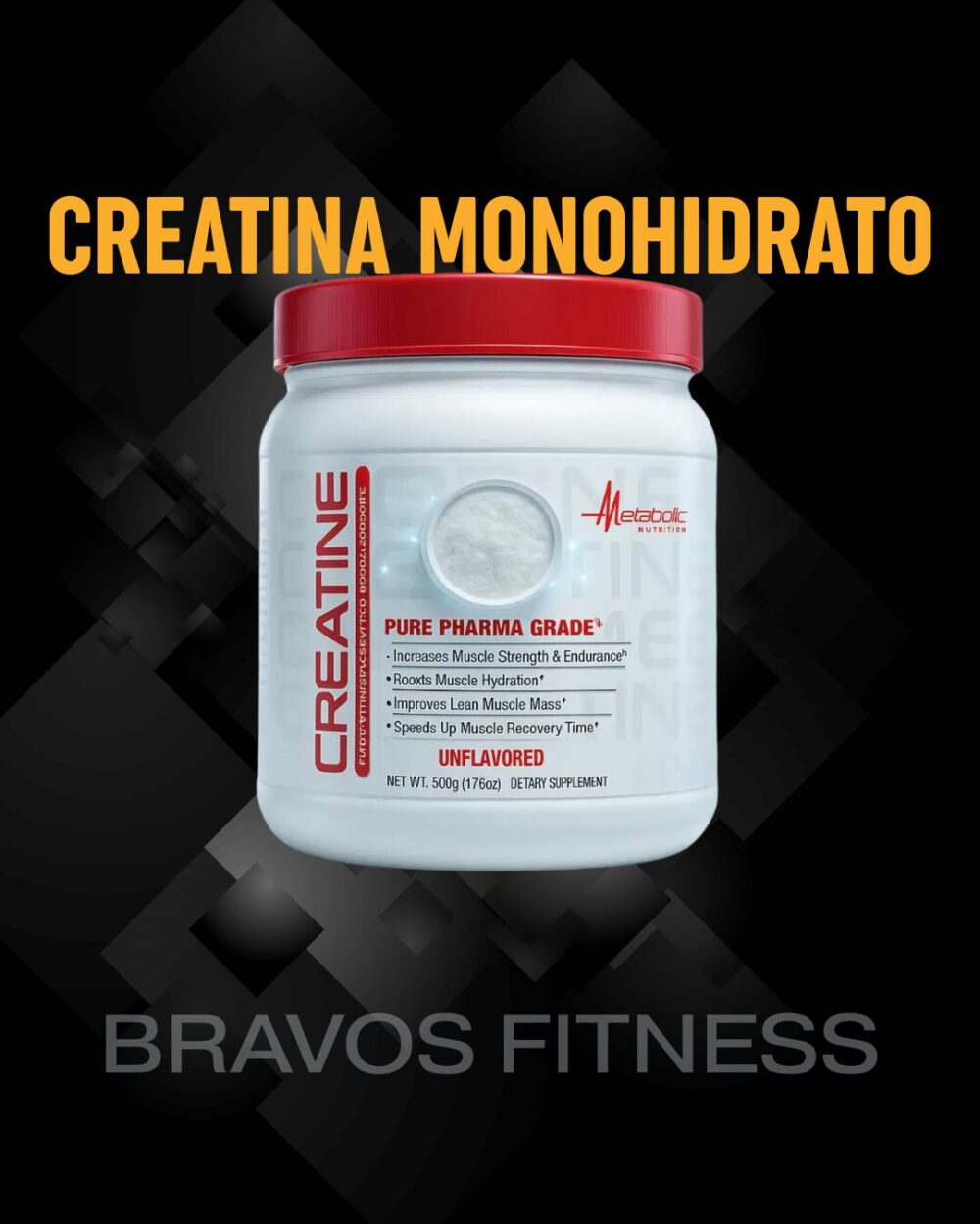 CREATINA MONOHIDRATO 500 GR  METABOLIC NUTRITION